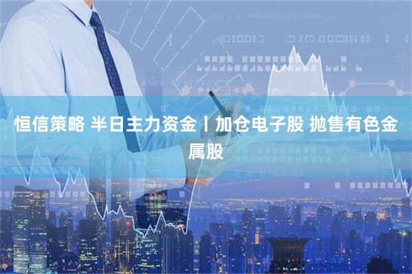 恒信策略 半日主力资金丨加仓电子股 抛售有色金属股